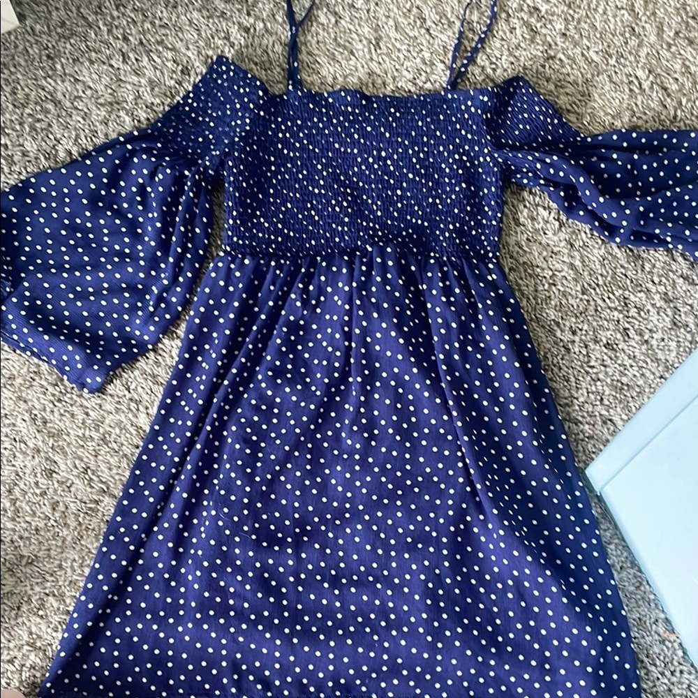 Navy Blue Polka Dot Dress